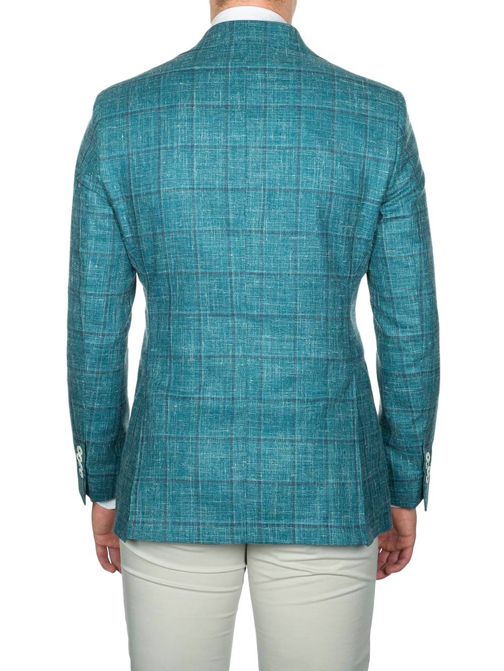 DelFino Check Jacket Aqua - Image 3