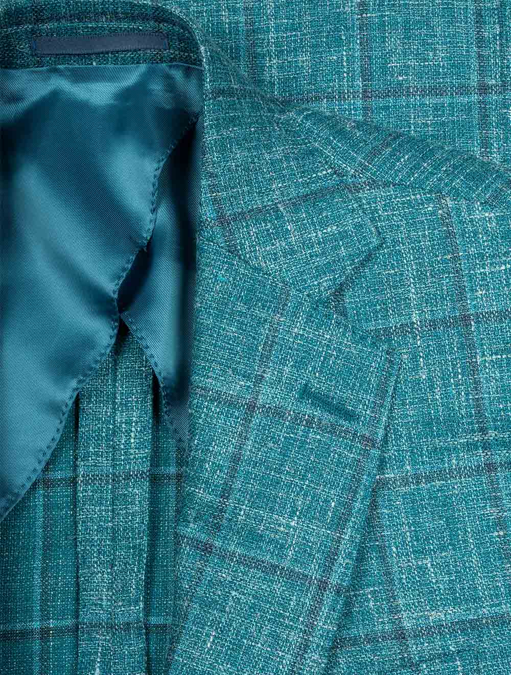 DelFino Check Jacket Aqua - Image 4