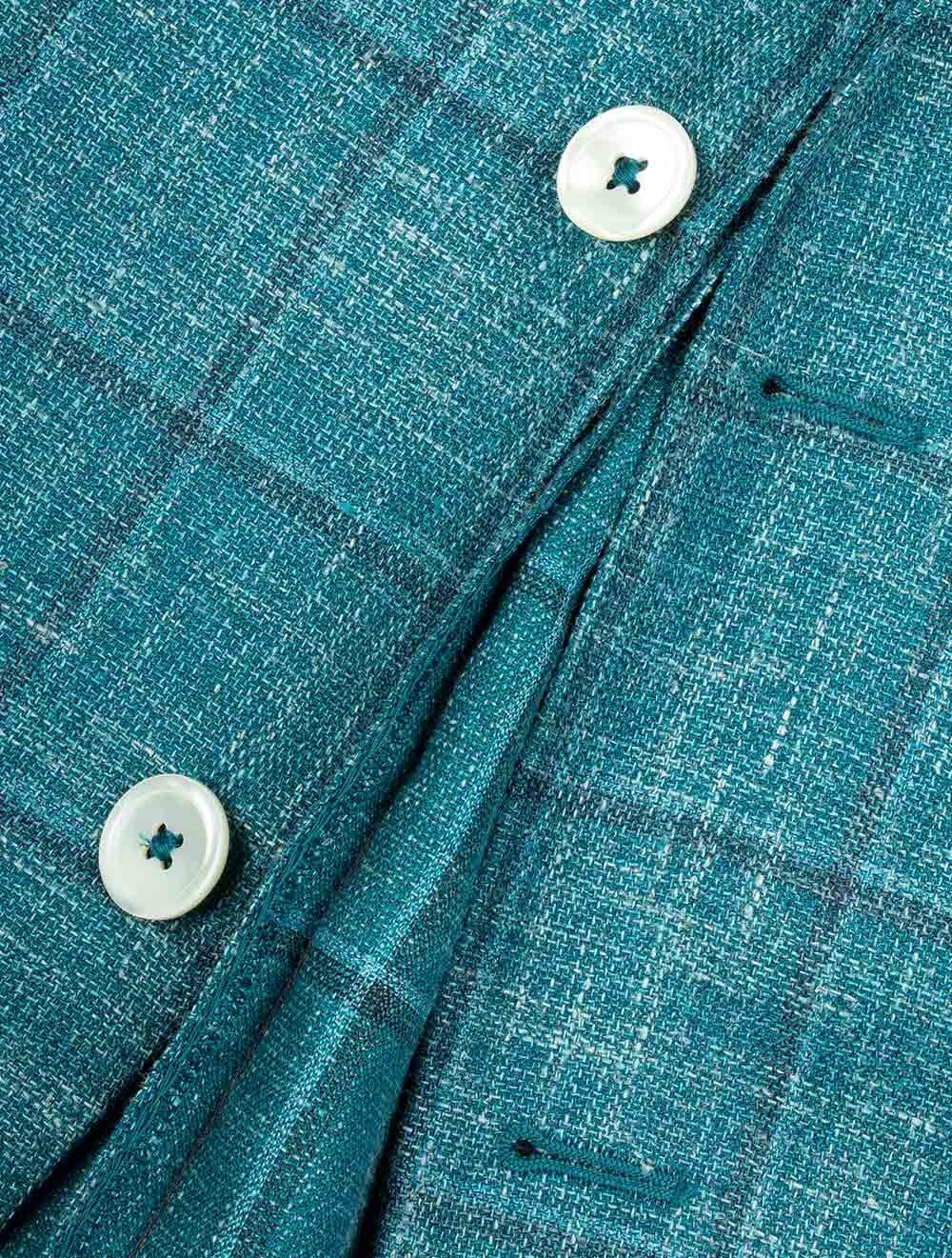 DelFino Check Jacket Aqua - Image 5