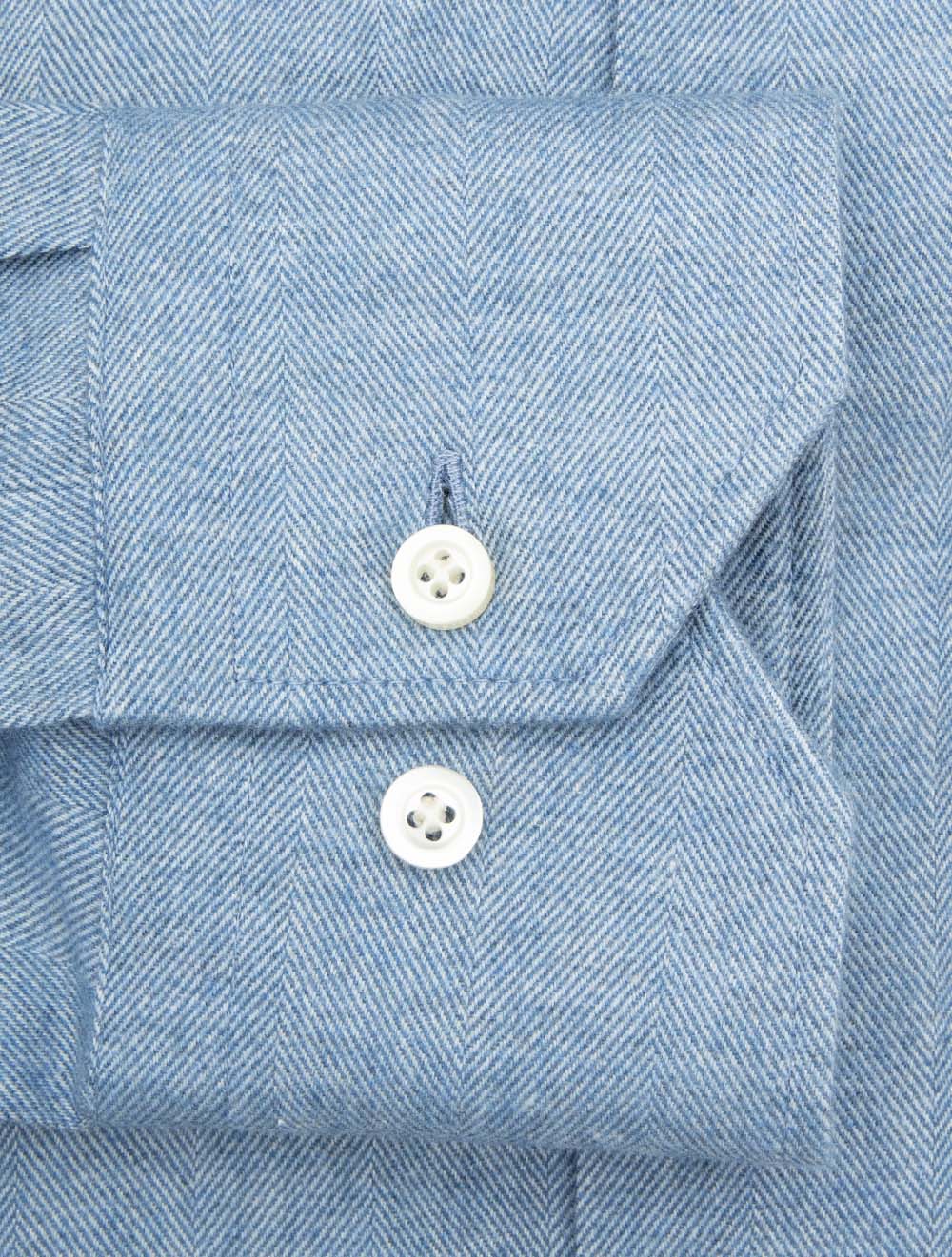 Herringbone Casual Shirt Blue - Image 4