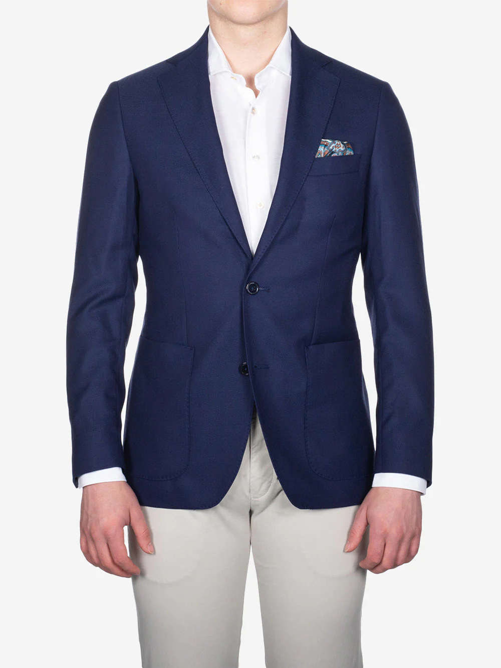 Hopsack Patch Pocket Sports Jacket Blue - Image 2