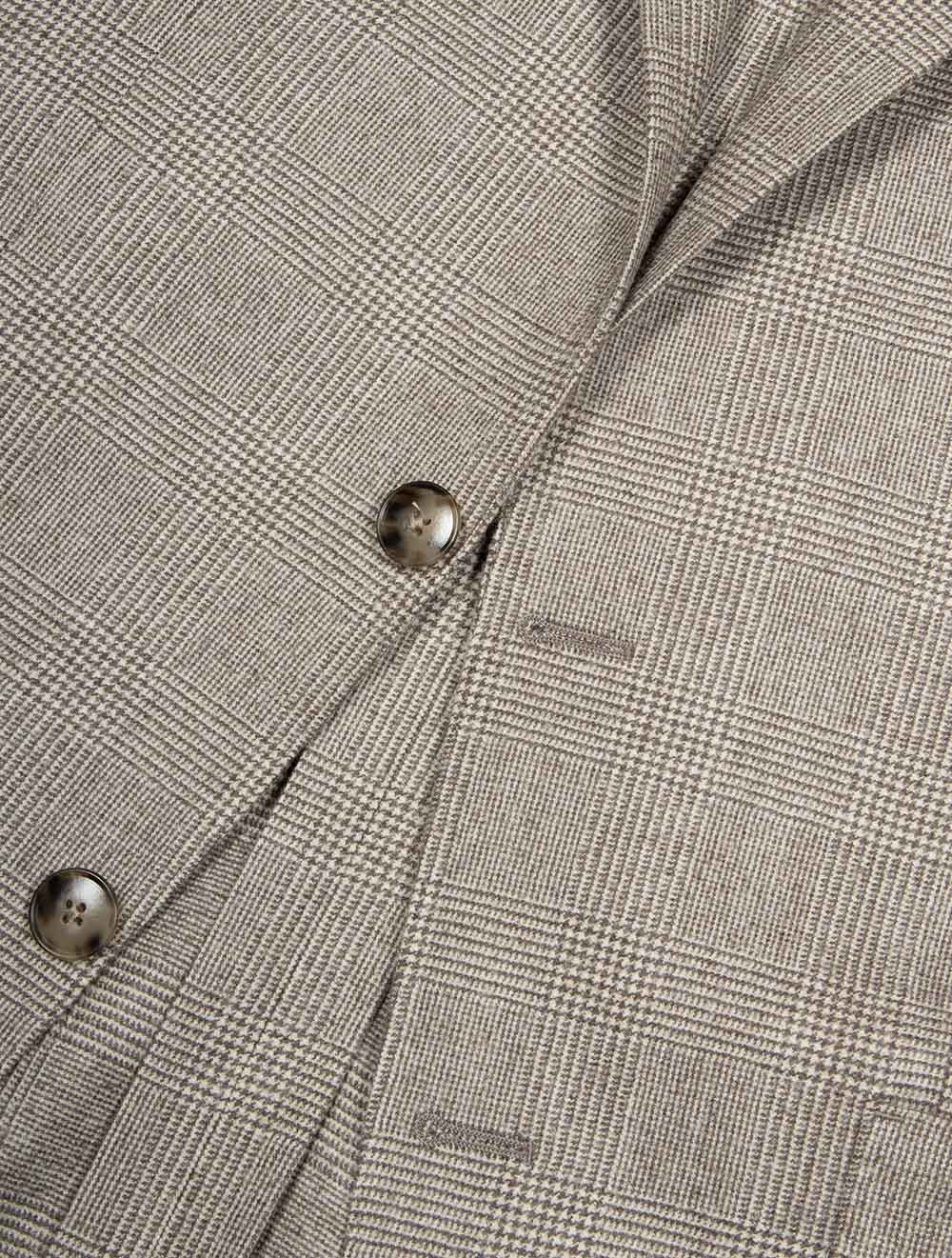 Louis Copeland Loro Piana Glencheck Sports Jacket Beige - Image 3
