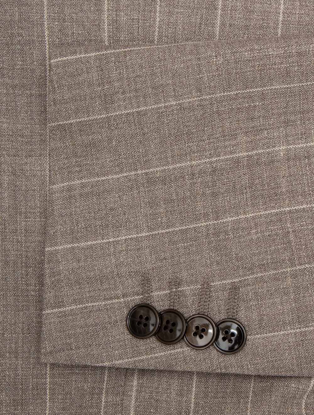 Loro Piana Stripe 2 Piece Suit Brown - Image 4