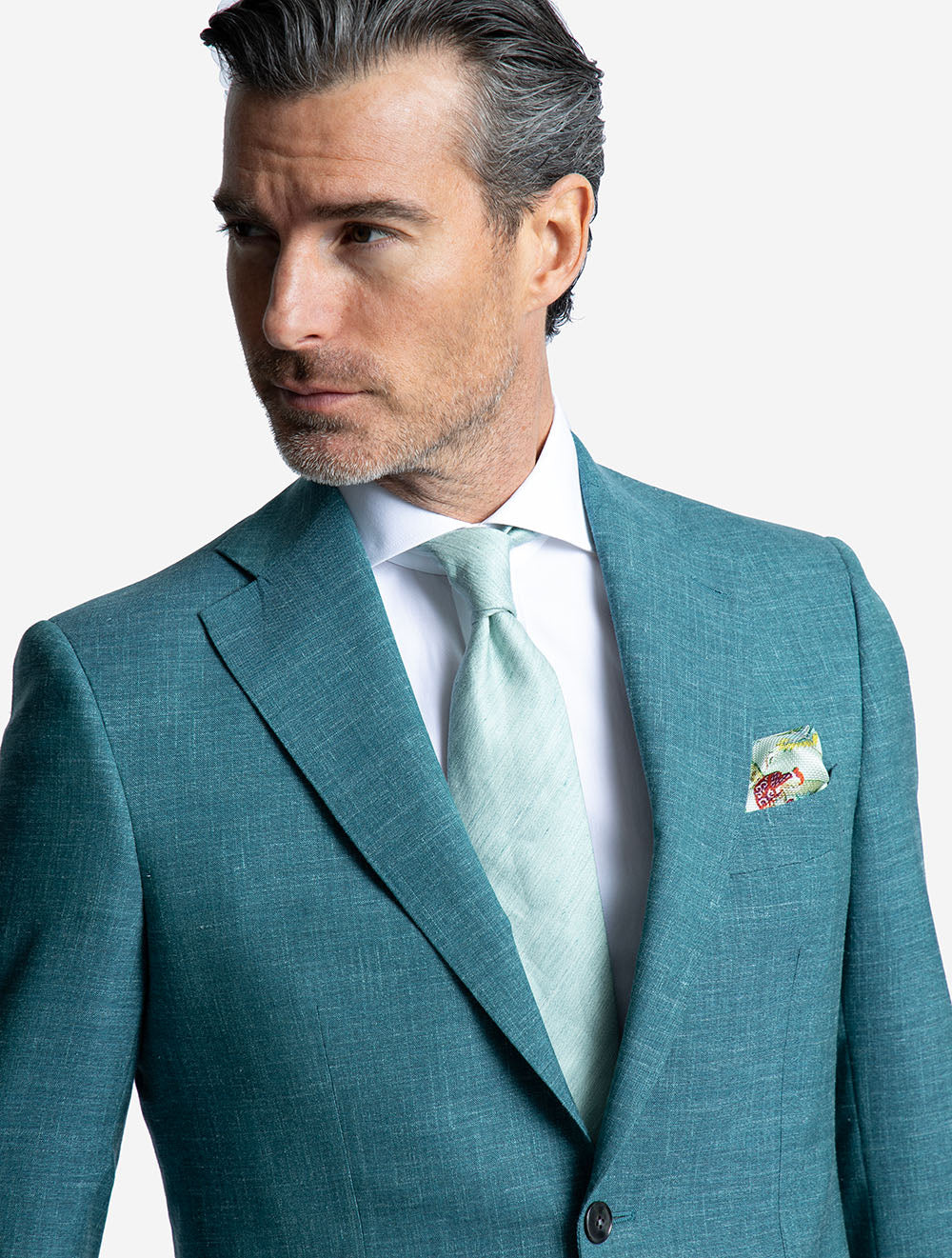 Loro Piana Summertime 2 Piece Suit Teal - Image 3