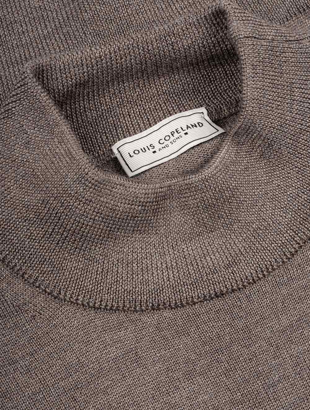 Merino Mock Neck Jumper Brown - Image 4