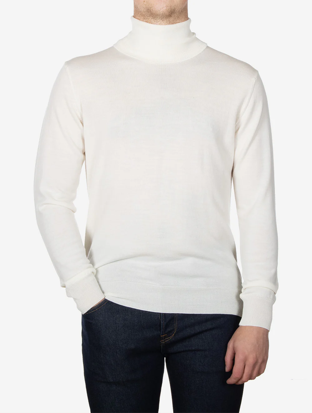 Merino Wool Turtle Neck Cream - Image 2