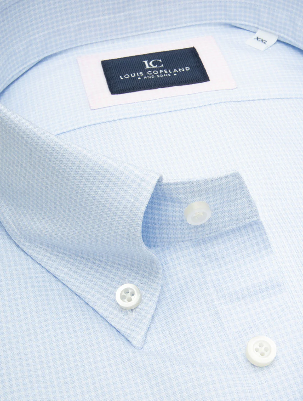 Microcheck Buttondown Shirt Blue - Image 3