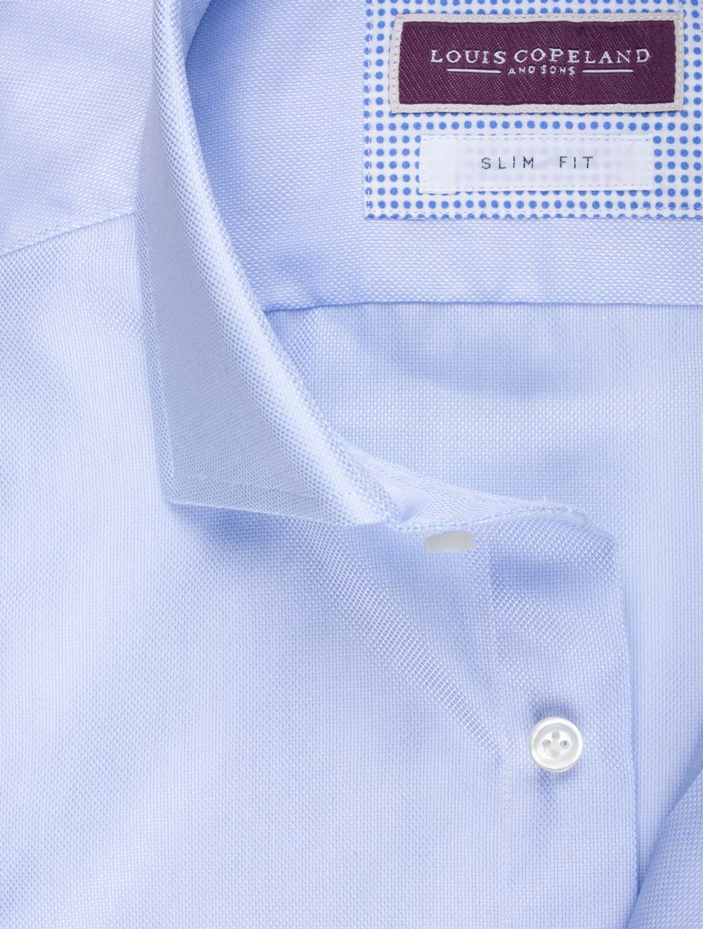 Slim Fit Pinpoint Single Cuff Blue - Image 2