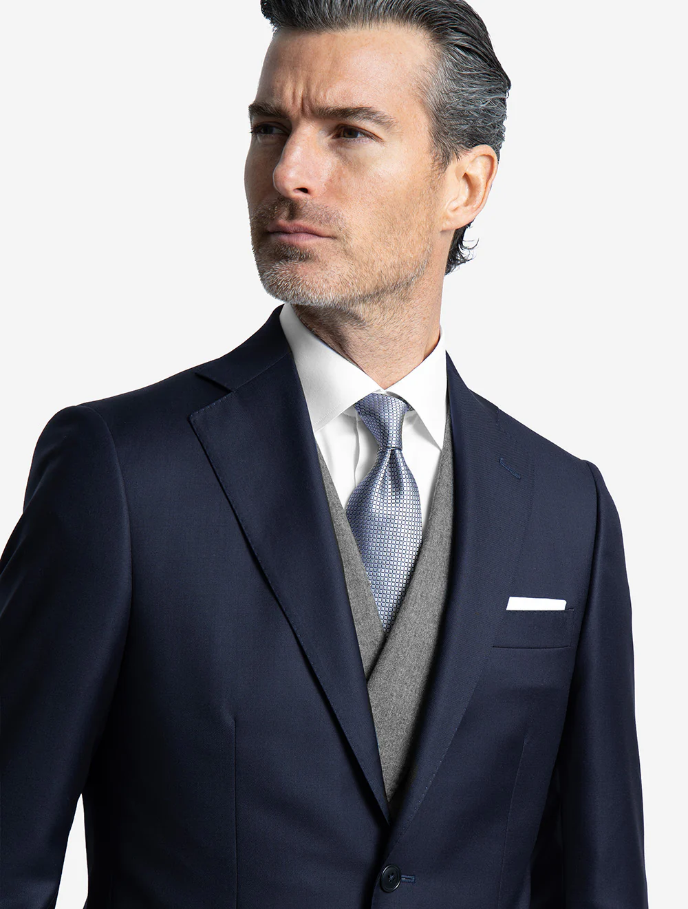 Plain 2-Piece Suit Navy - Image 3
