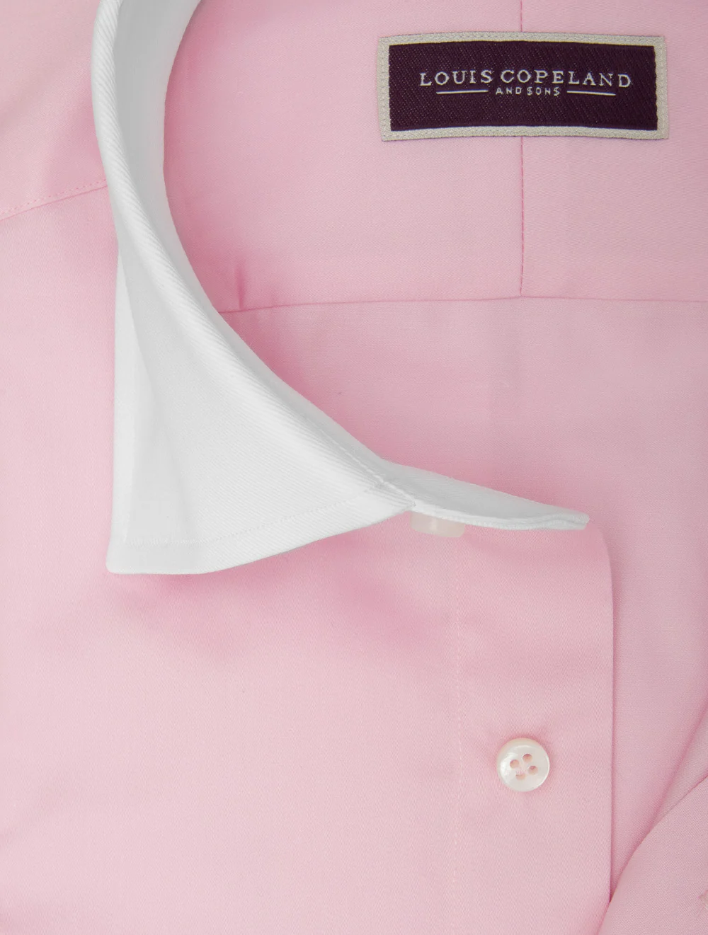 Contrast Collar and Cuff Slim Fit Shirt Pink - Image 3