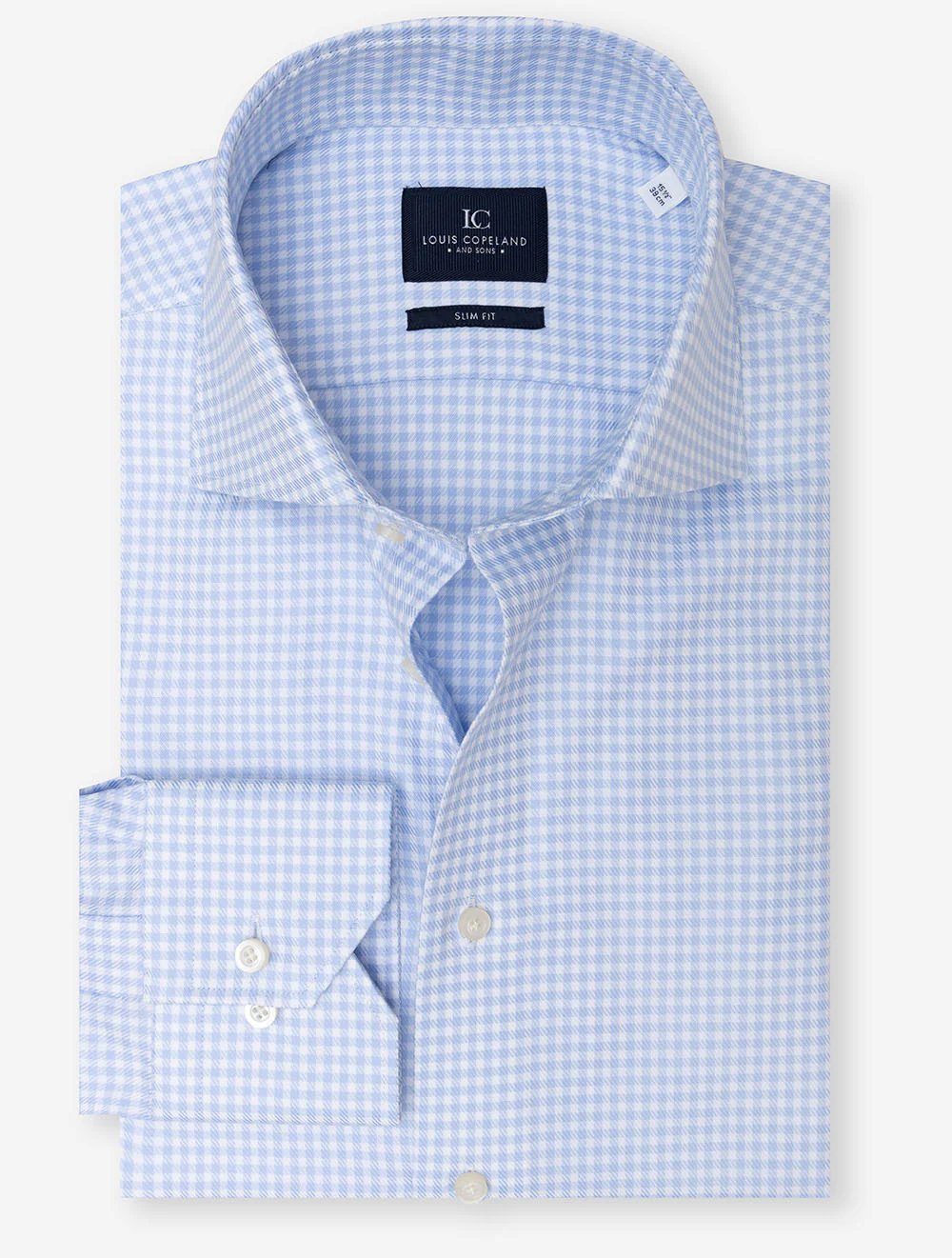 Slim Fit Gingham Check Shirt Blue