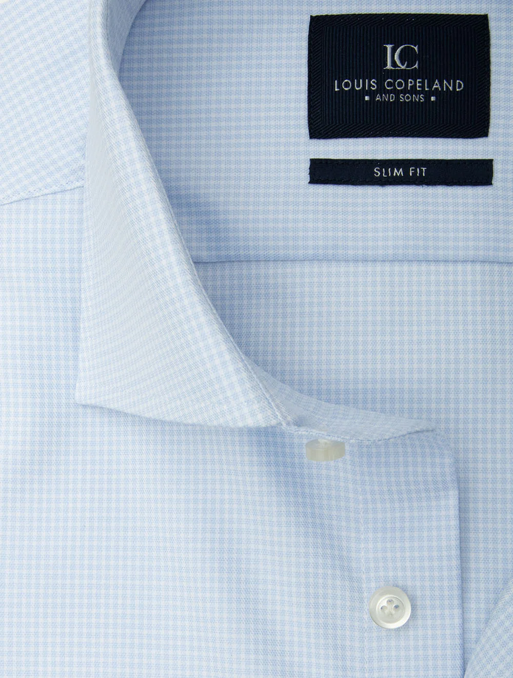 Microcheck Slim Fit Shirt Blue - Image 2