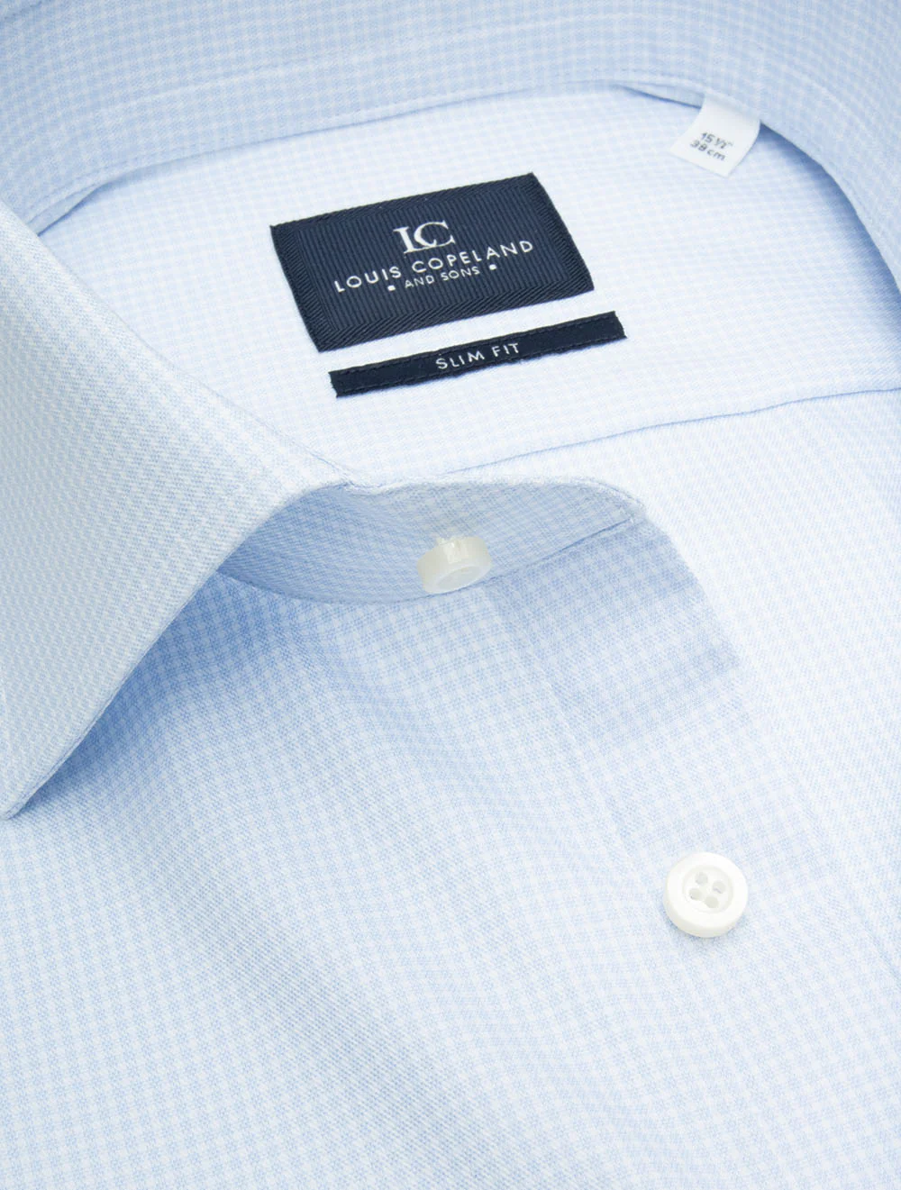 Microcheck Slim Fit Shirt Blue - Image 3