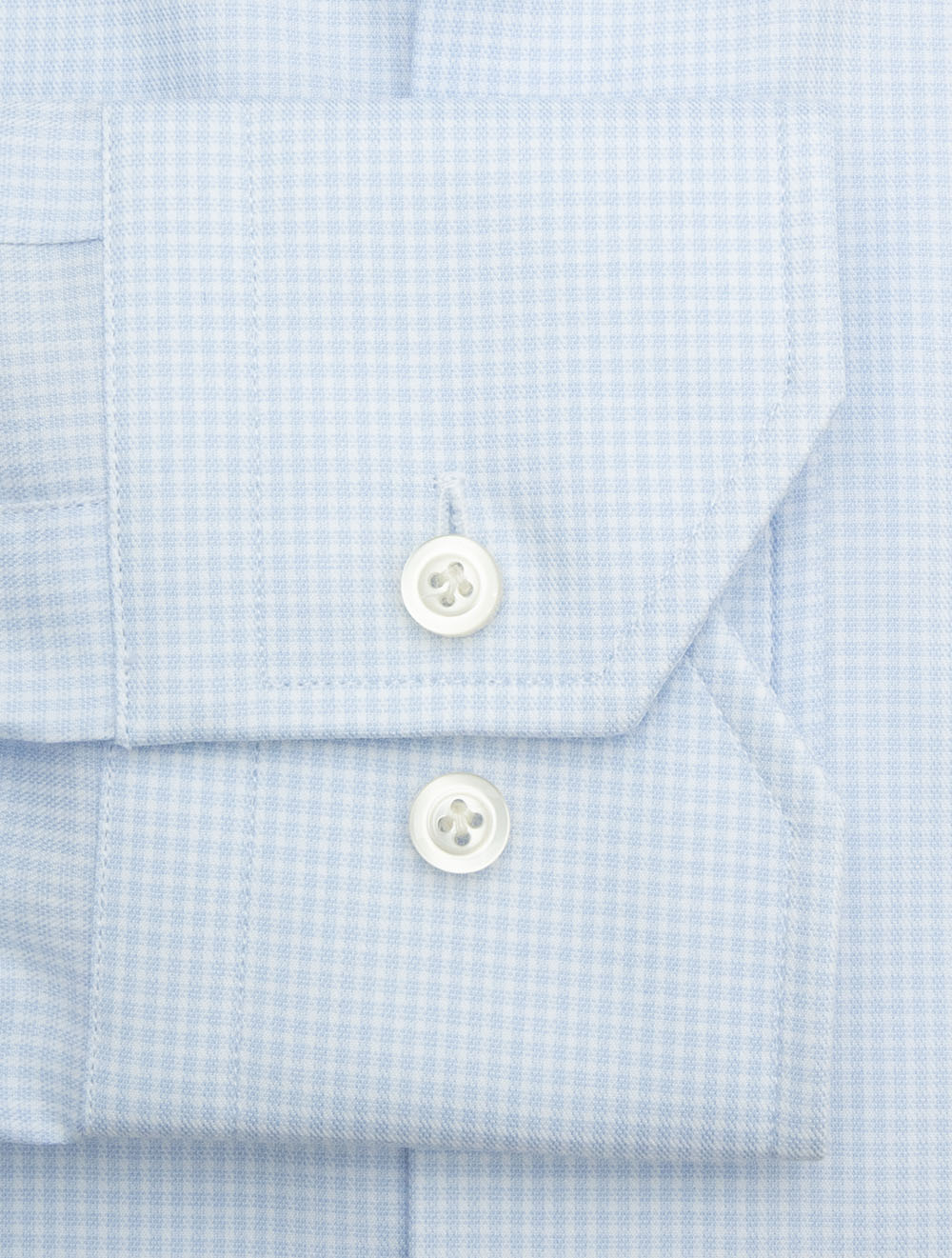 Microcheck Slim Fit Shirt Blue - Image 4