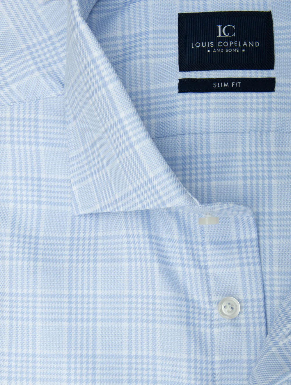 Plaid Check Slim Fit Shirt Blue - Image 2