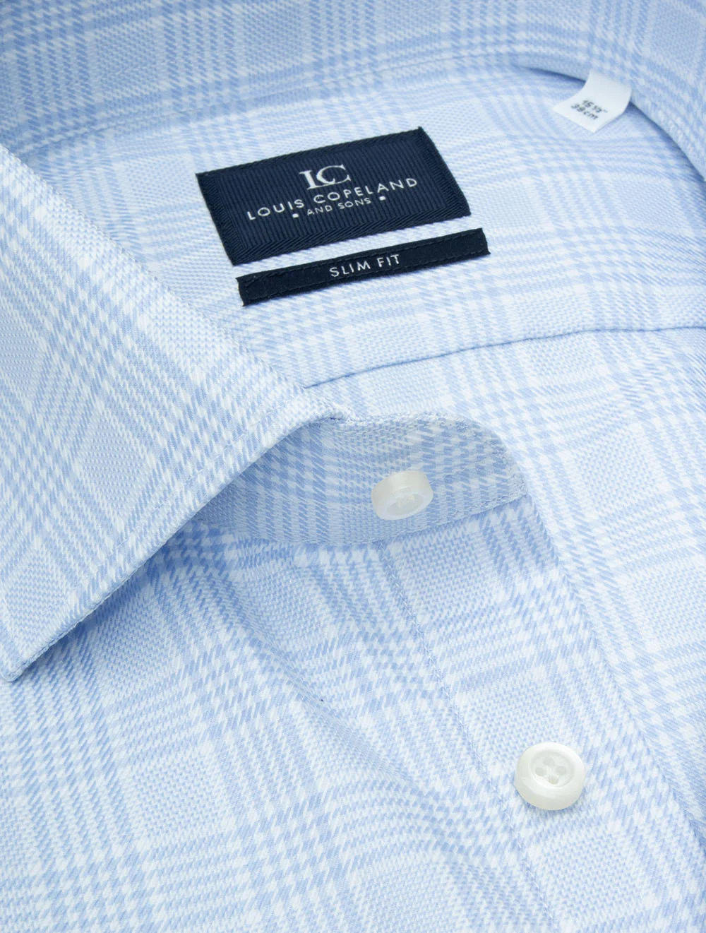 Plaid Check Slim Fit Shirt Blue - Image 3