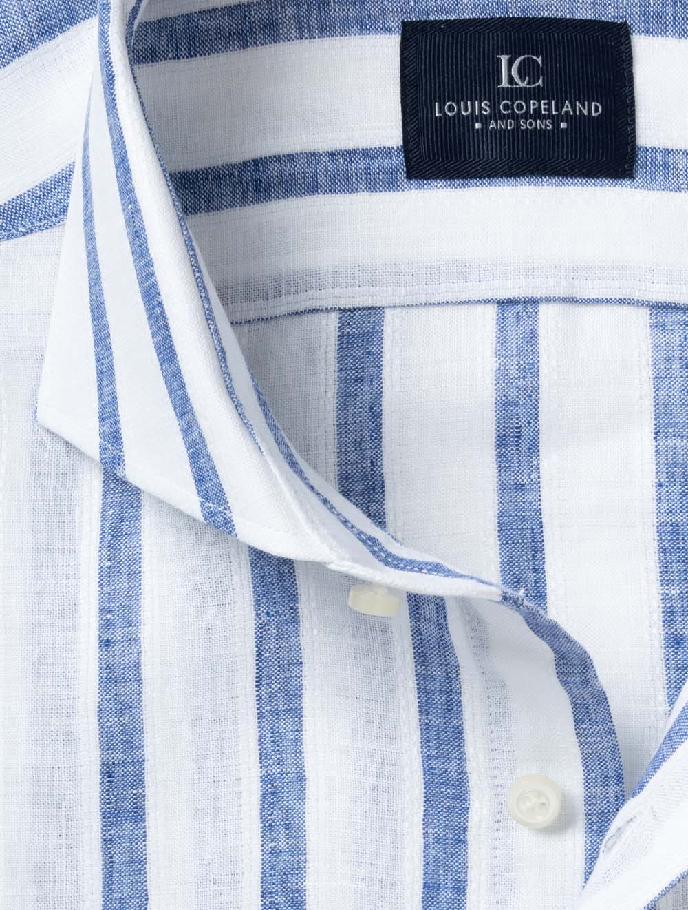 Stripe Linen Casual Shirt White - Image 2
