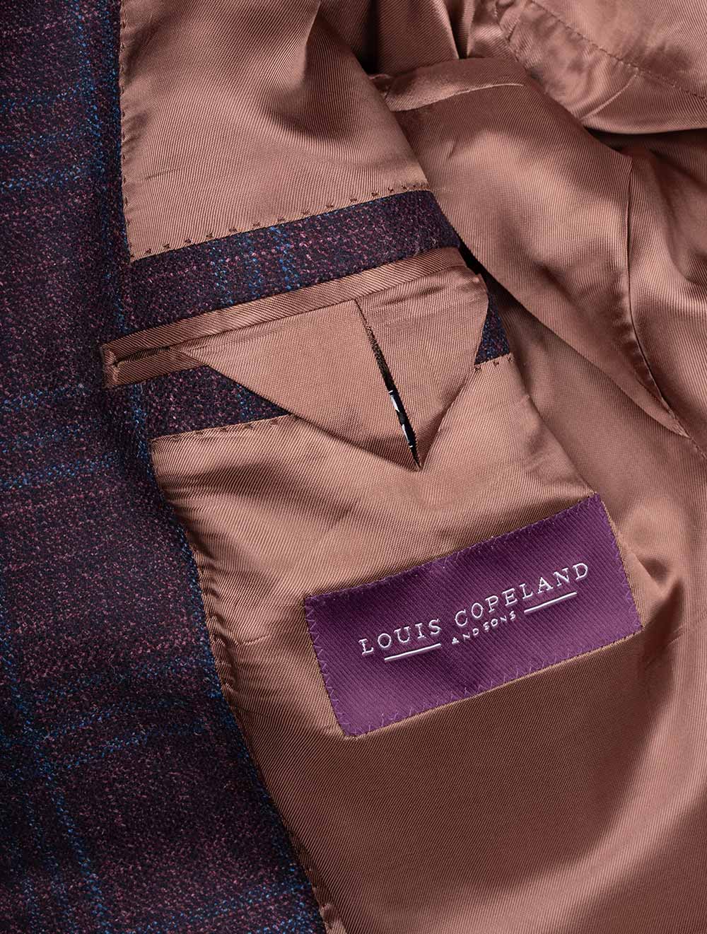 Subtle Check Jacket Burgundy - Image 5