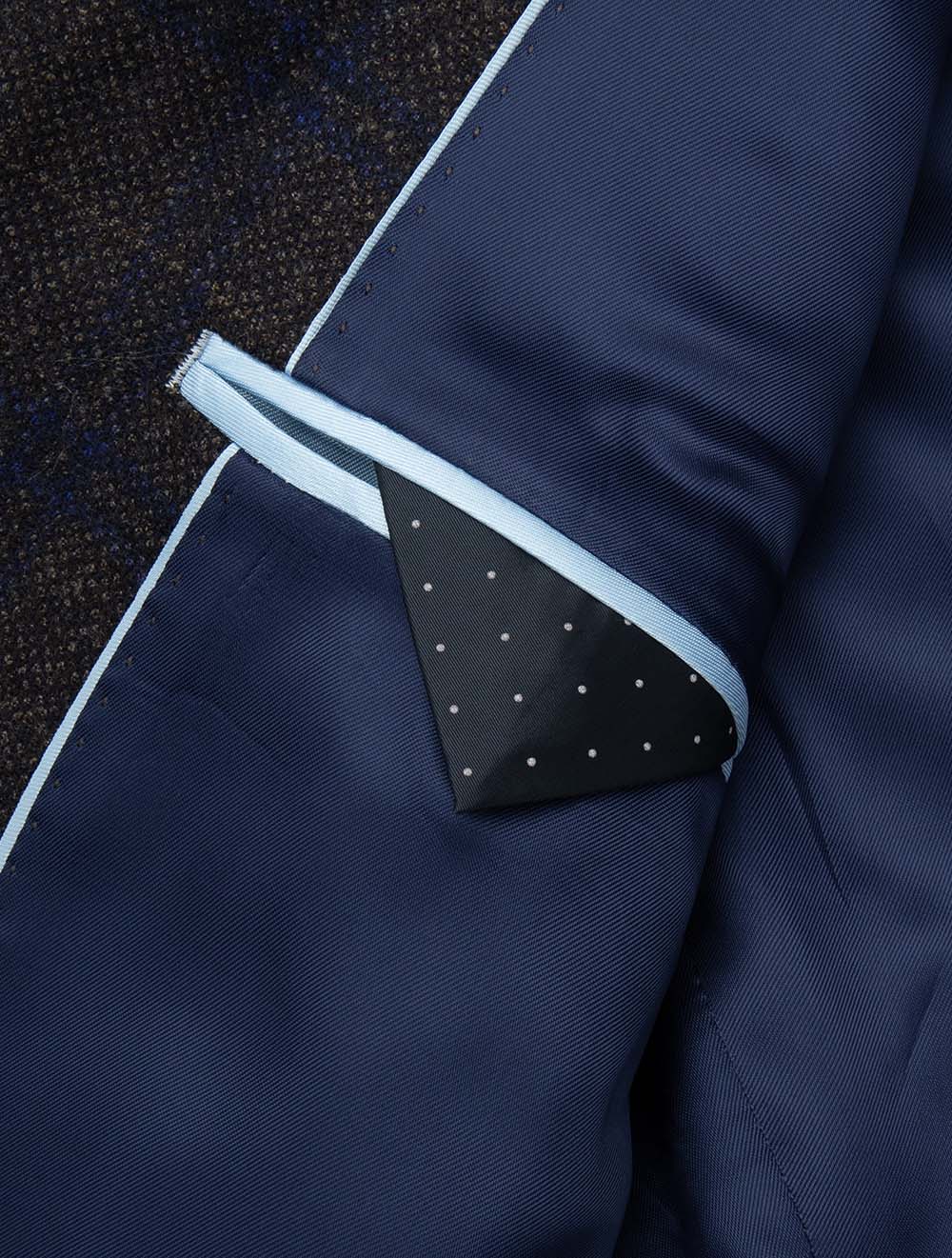 Check Jacket Navy - Image 4