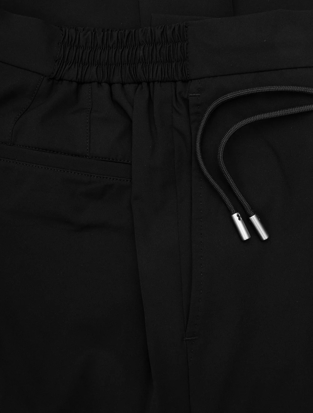 Louis Copeland Drawstring Tech Trousers Black - Image 3