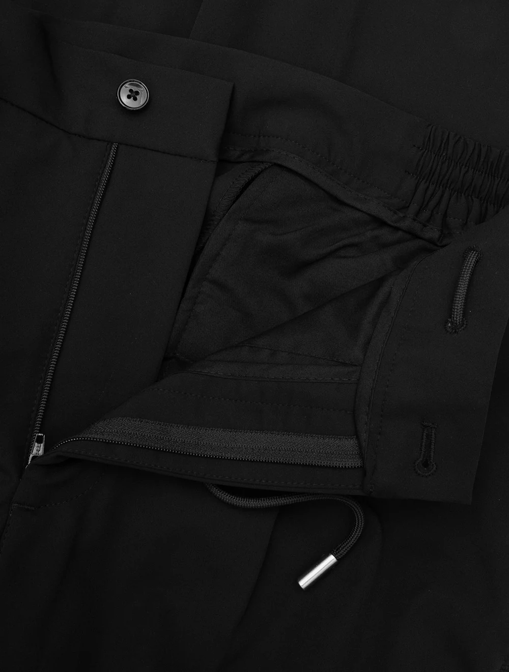Louis Copeland Drawstring Tech Trousers Black - Image 4