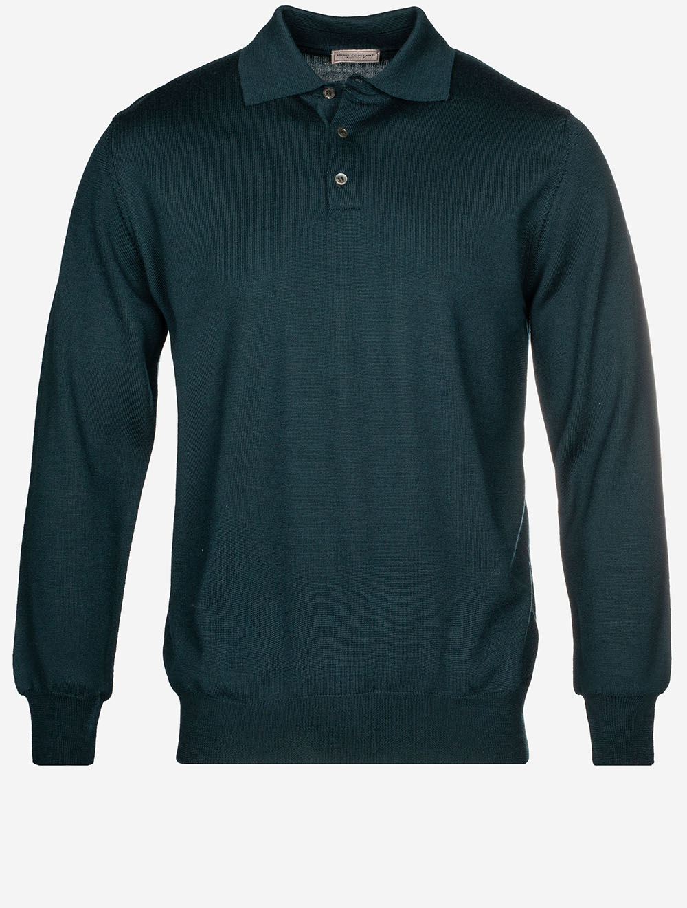 Merino Long Sleeve Polo Green