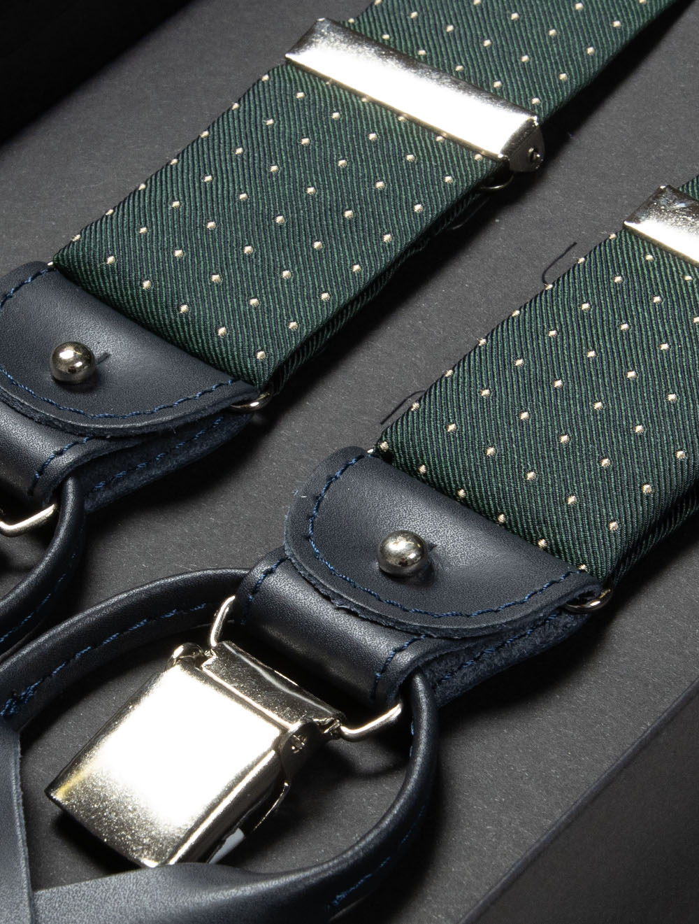 Silk Braces Clips And Buttons Green Dot - Image 3