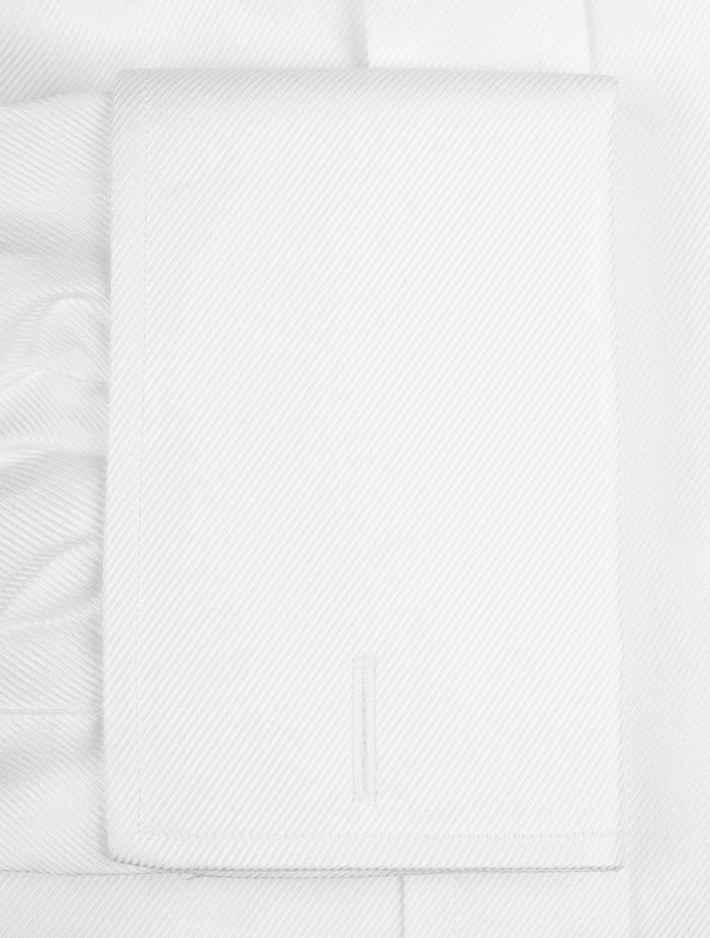 Superslim Fit Thomas Mason Twill Double Cuff White - Image 4