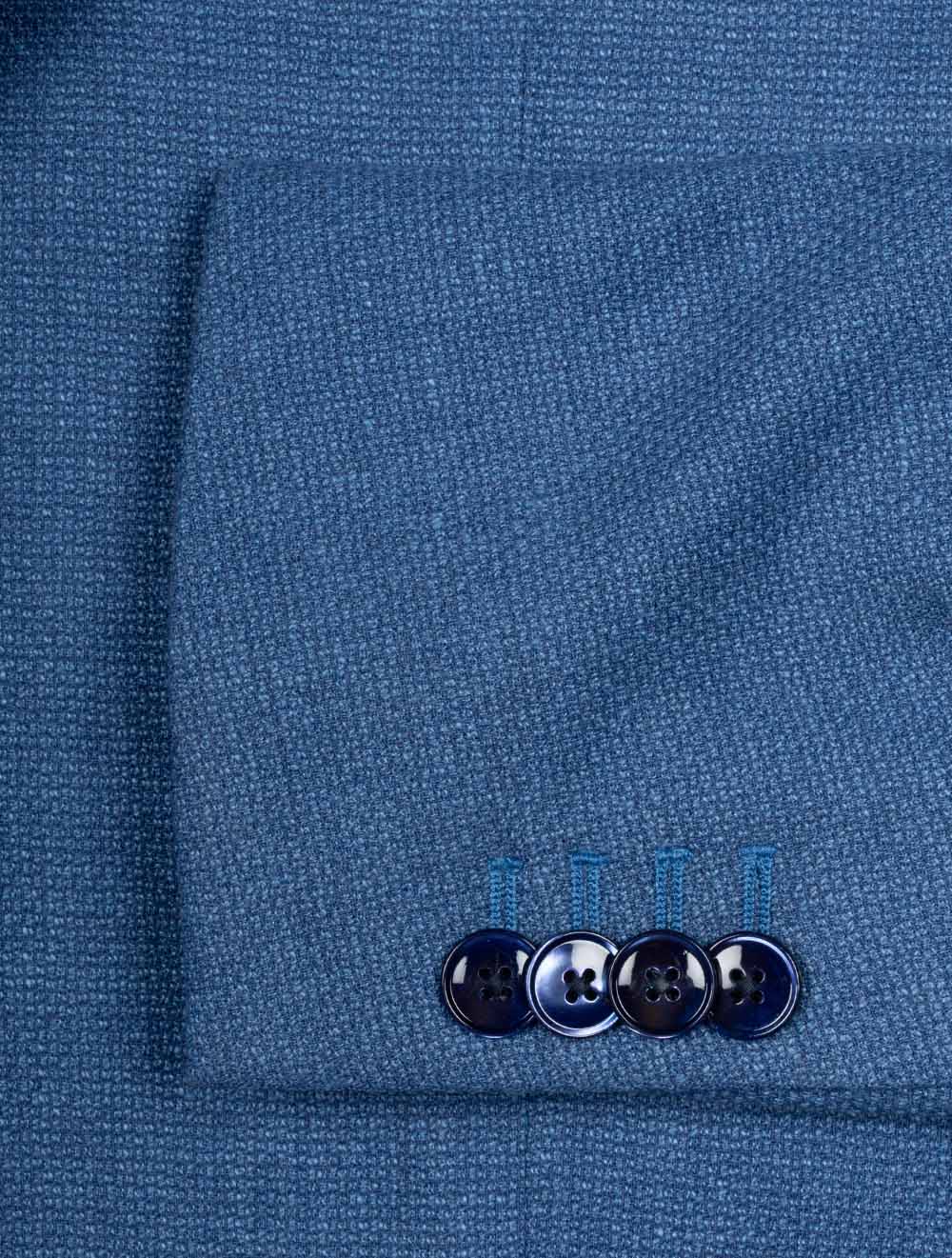 Wool Linen Blend Sport Jacket Blue - Image 4