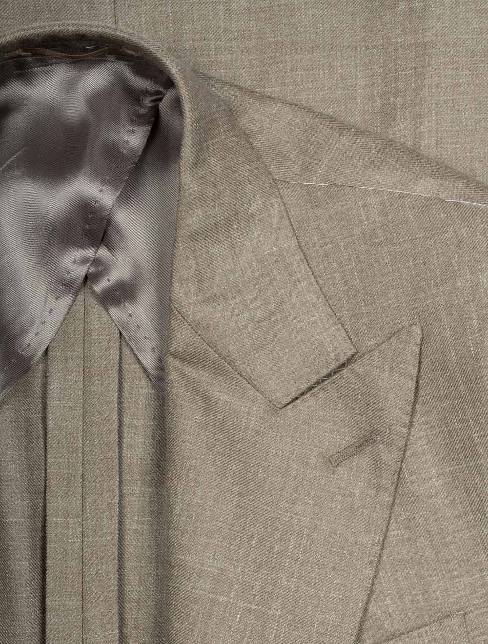 Wool Linen Sport Jacket Taupe - Image 2