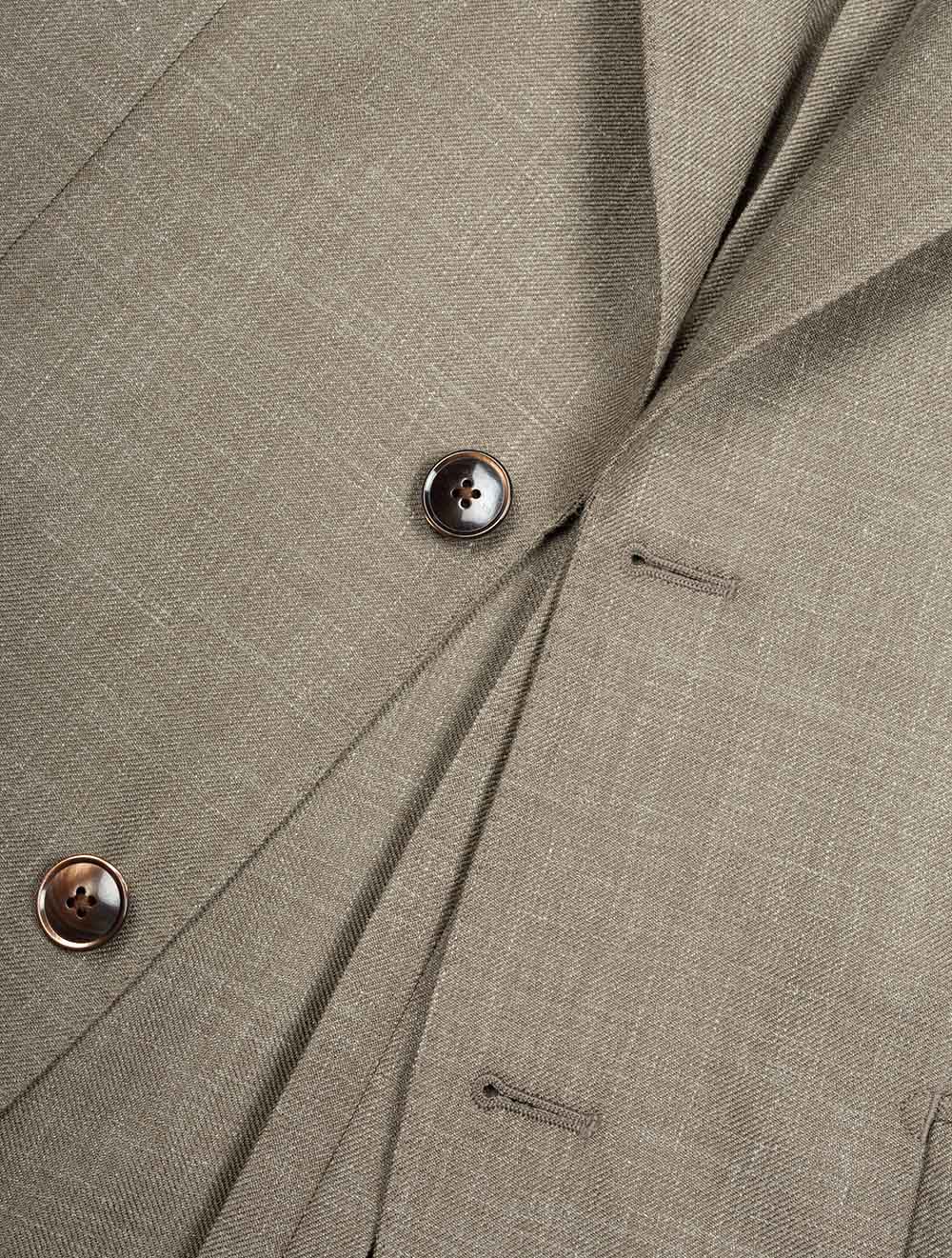 Wool Linen Sport Jacket Taupe - Image 3