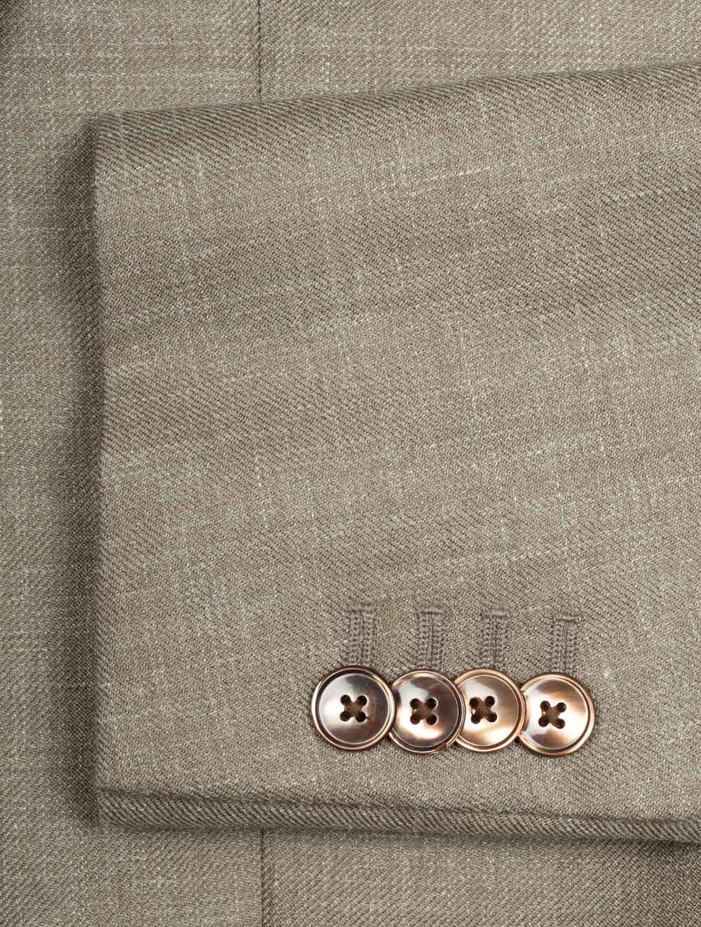 Wool Linen Sport Jacket Taupe - Image 4