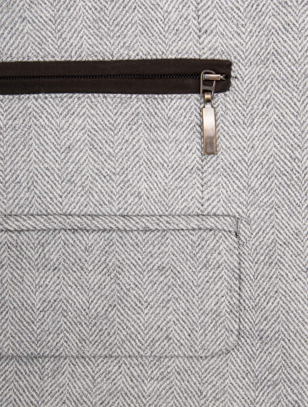 Herringbone Scooter Jacket Grey - Image 6