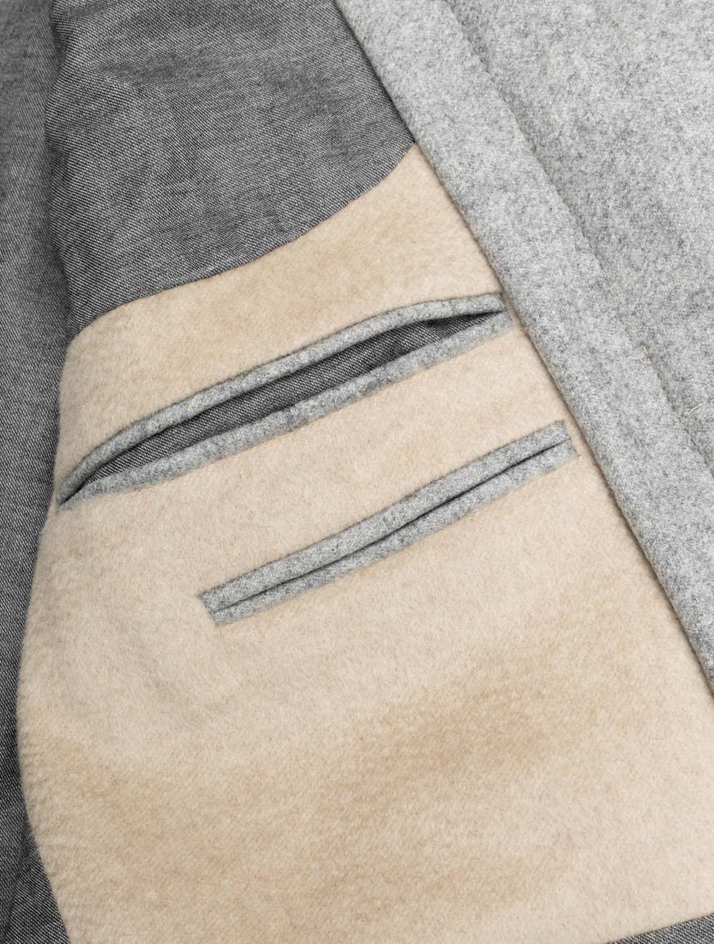 Single Breasted Wool & Cashmere Blend Overcoat Beige - Image 5