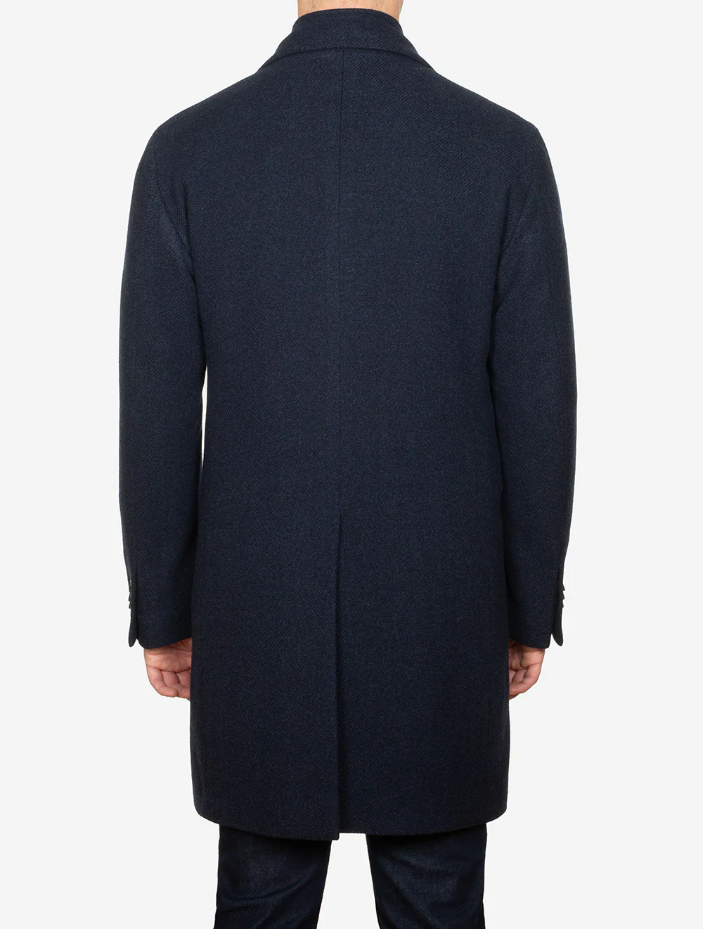 Wool And Silk Overcoat Blue - Image 3