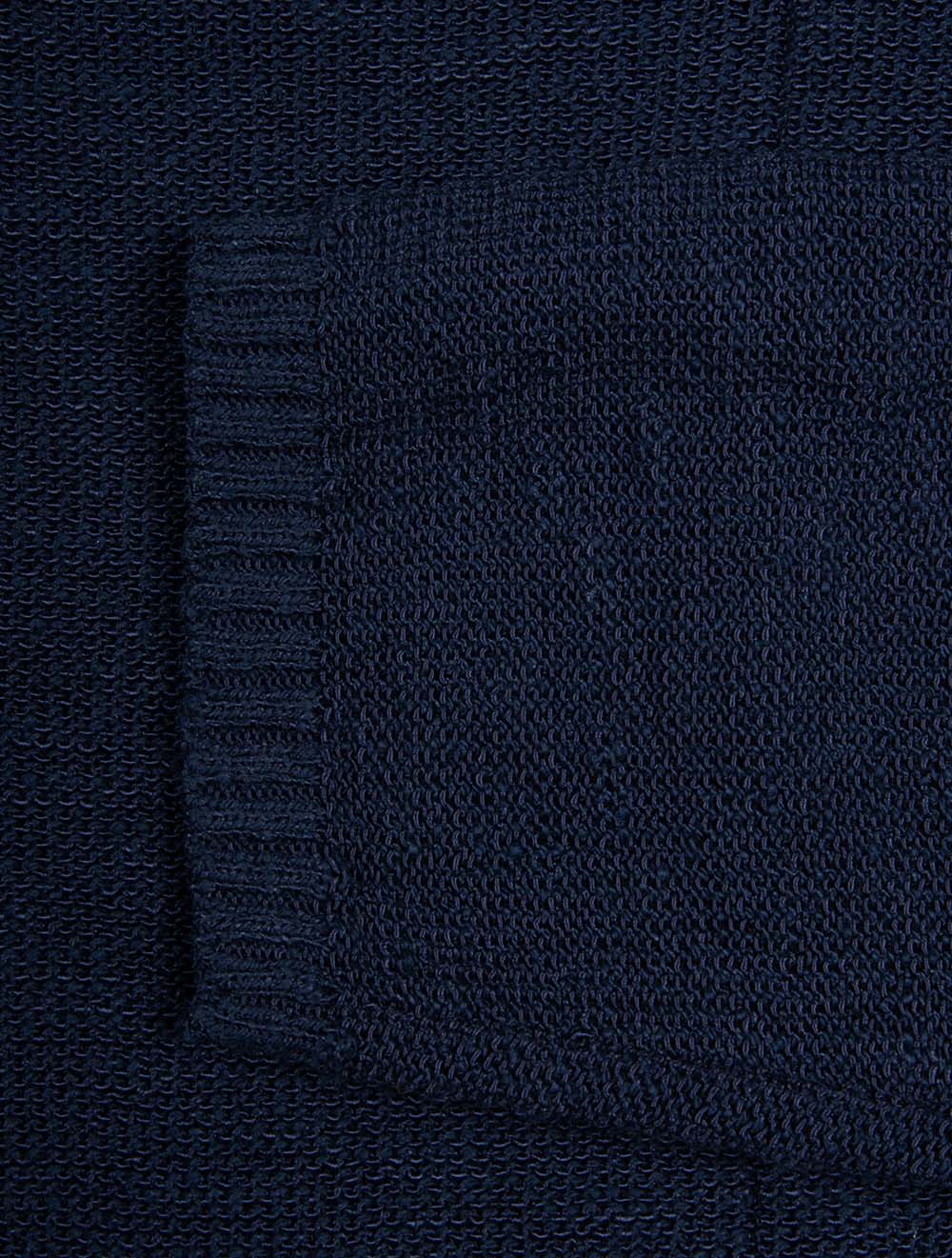 Cotton Knit Jacket Navy - Image 6