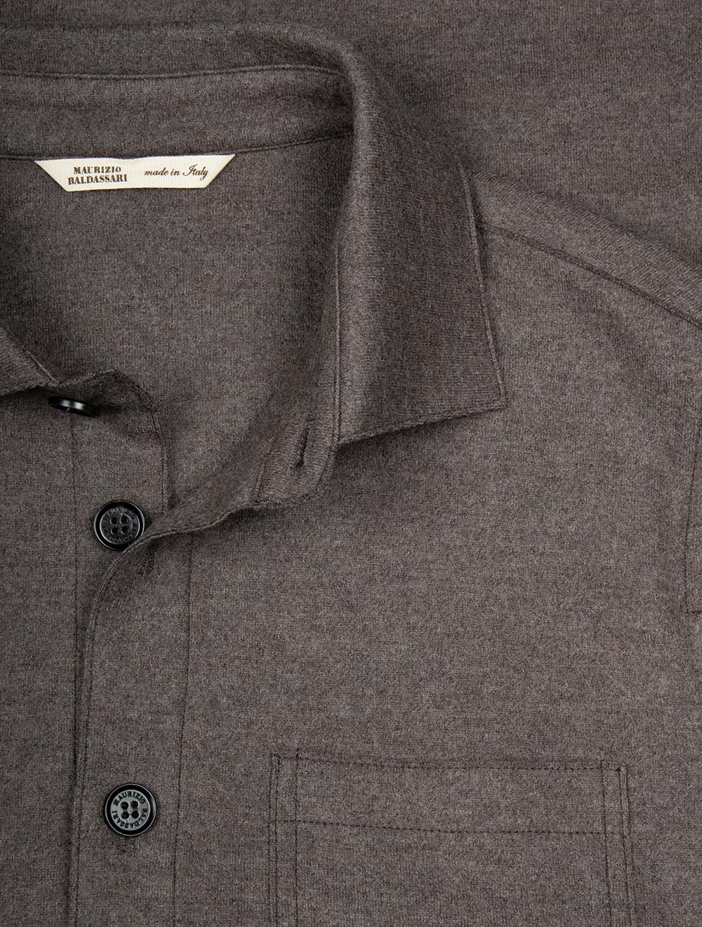 Overshirt Raw Edge with Pockets Turkish Coffee - Image 4