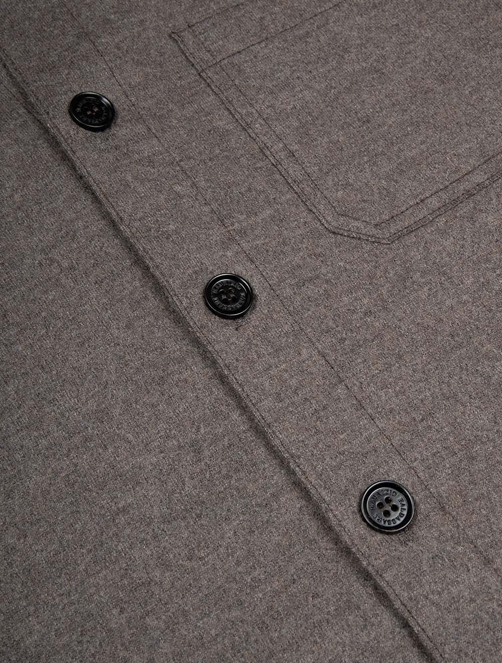 Overshirt Raw Edge with Pockets Turkish Coffee - Image 5