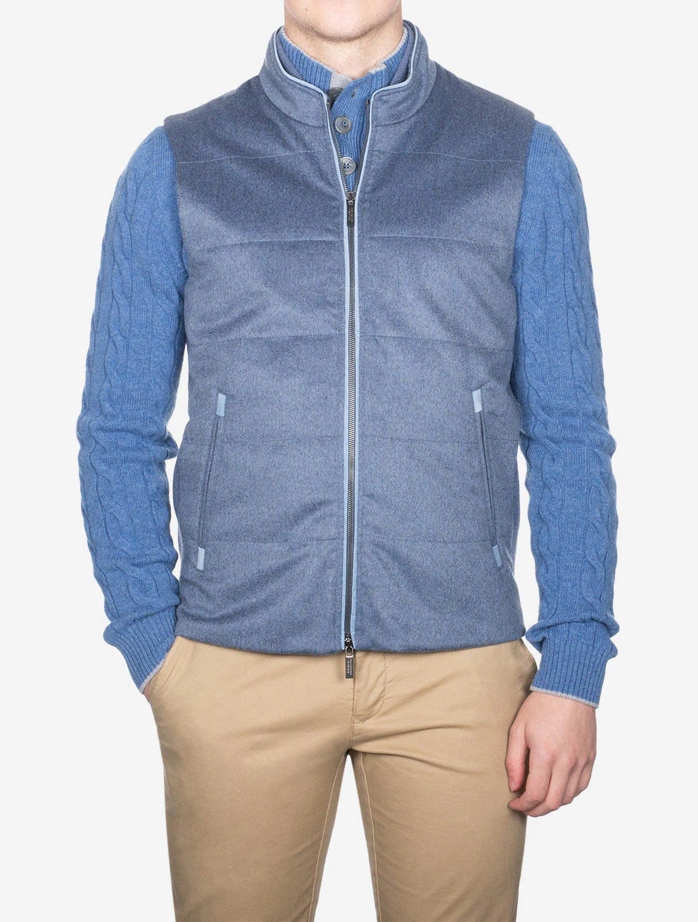 Vest Knit Sides Light Blue - Image 2