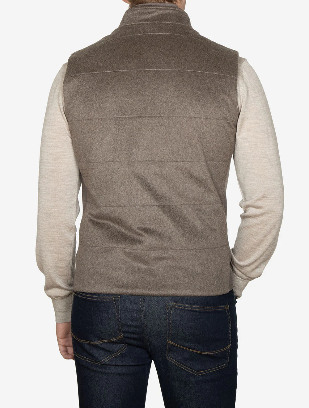 Vest with Knit Sides & Alcantara Medium Dark Grey Beige - Image 3