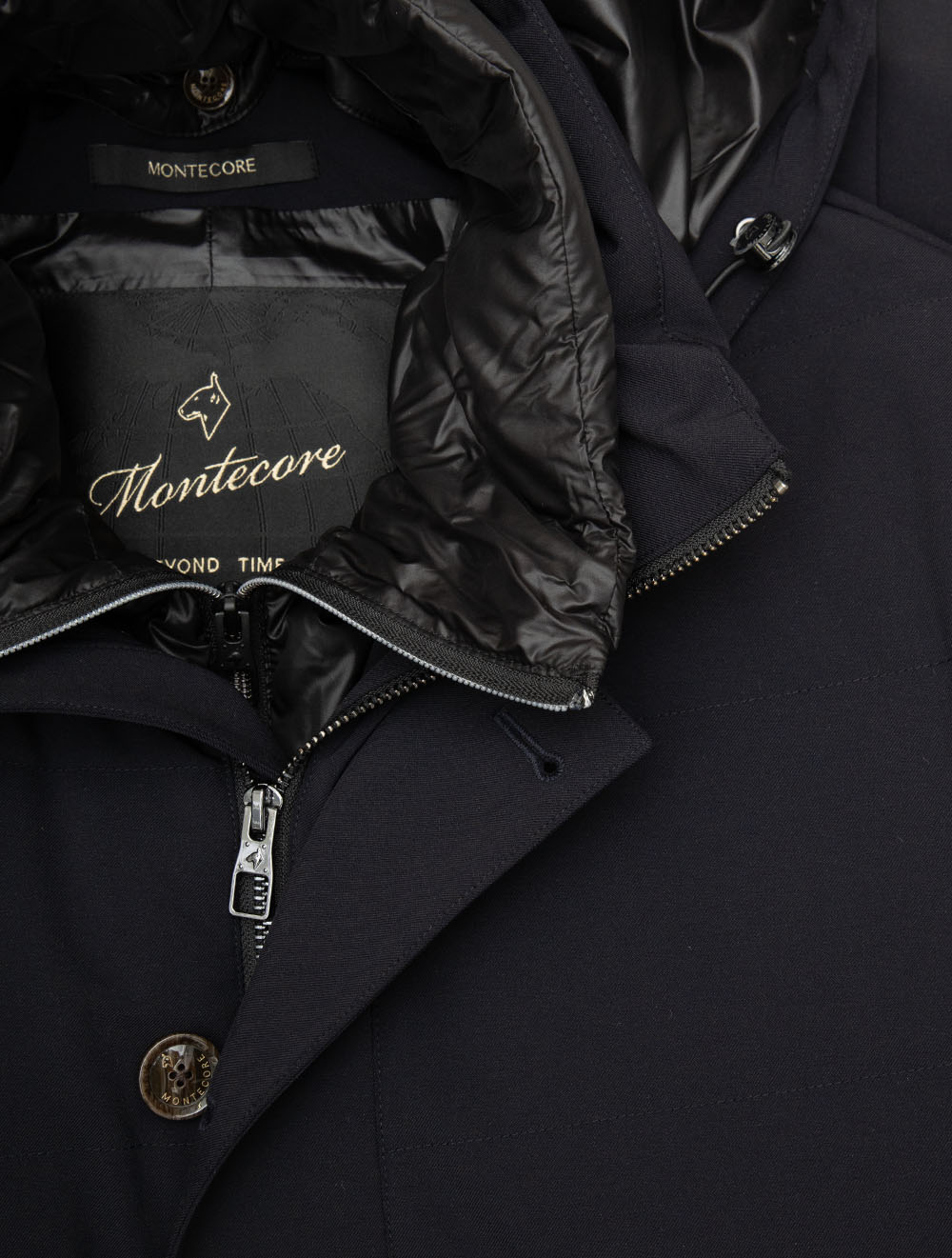 Padded Hooded Coat Navy - Image 2