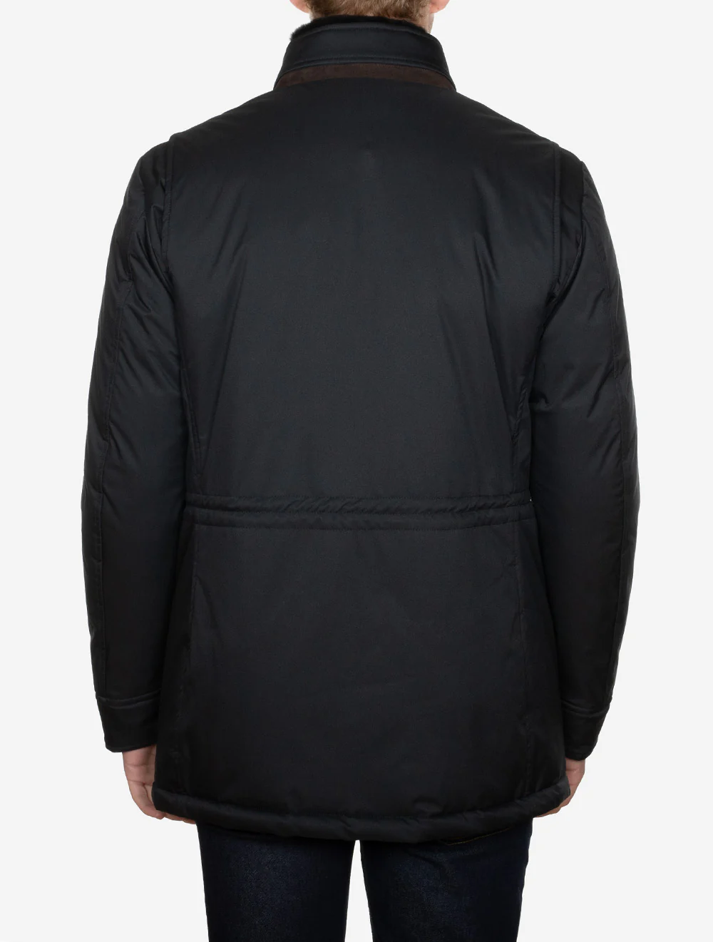 Fur Collar Car Coat Dark Blue - Image 4