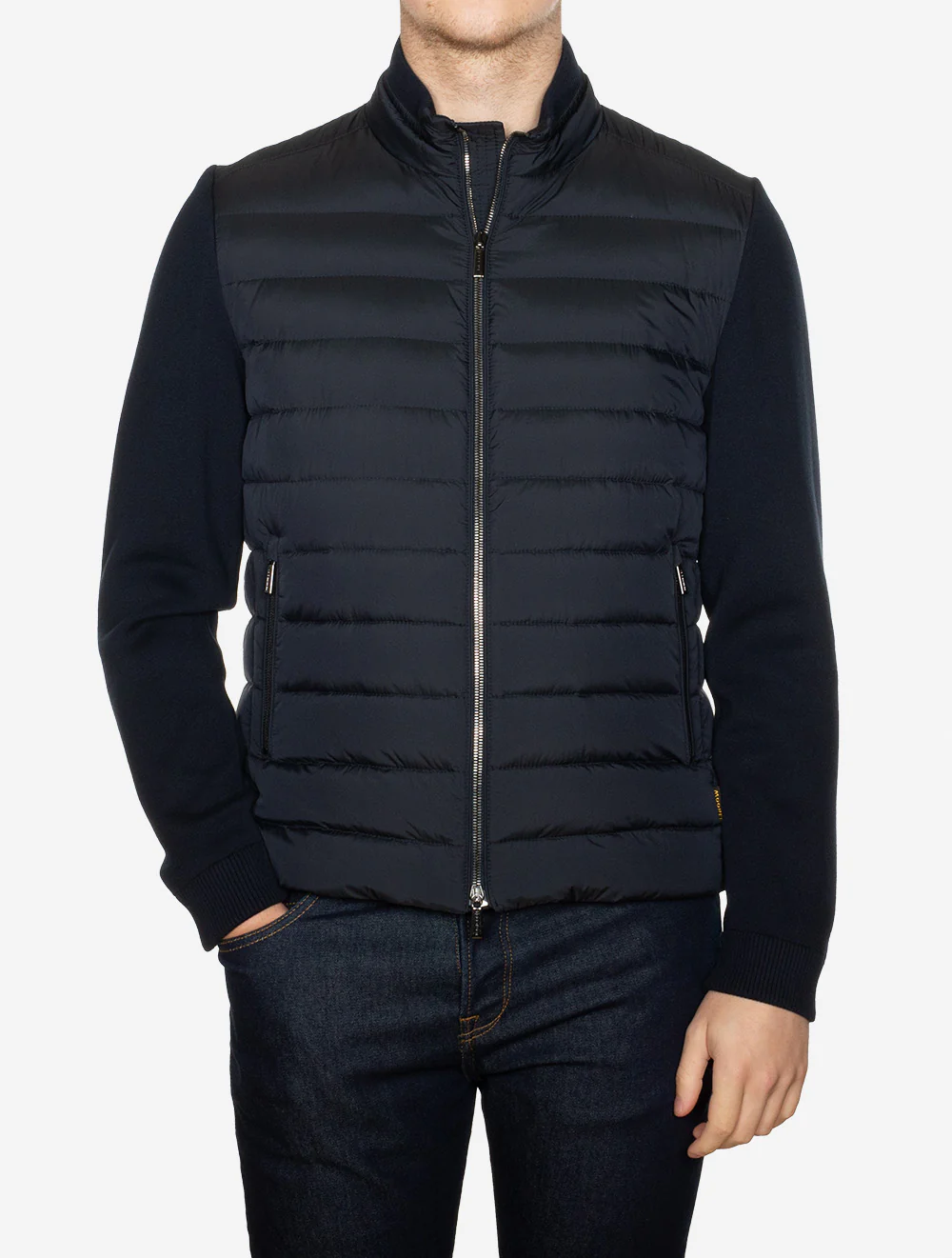Hybrid Bomber Jacket Dark Blue - Image 3