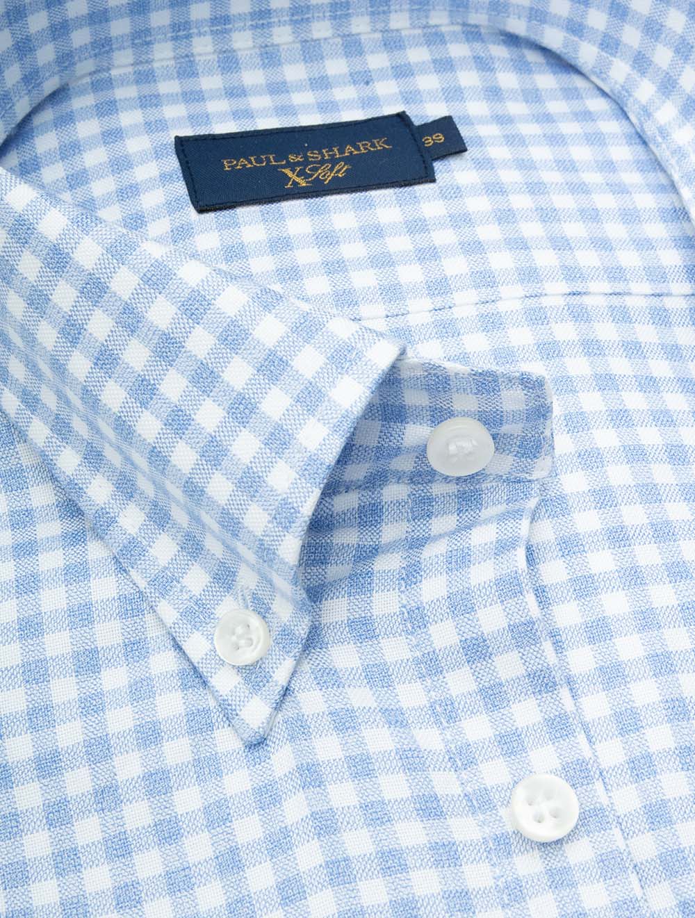 Buttondown Soft Check Shirt Blue - Image 3