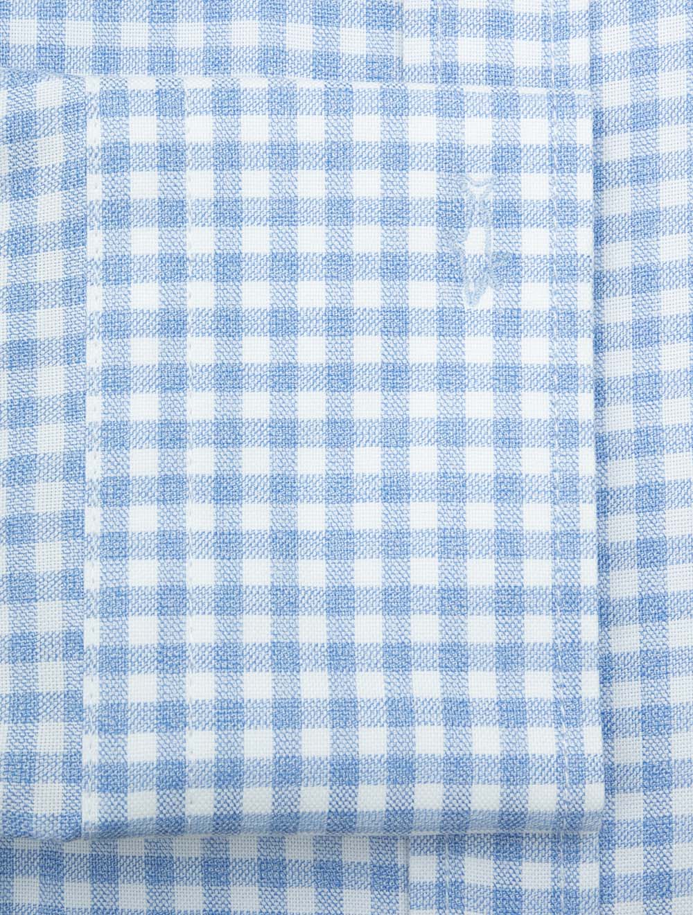 Buttondown Soft Check Shirt Blue - Image 4