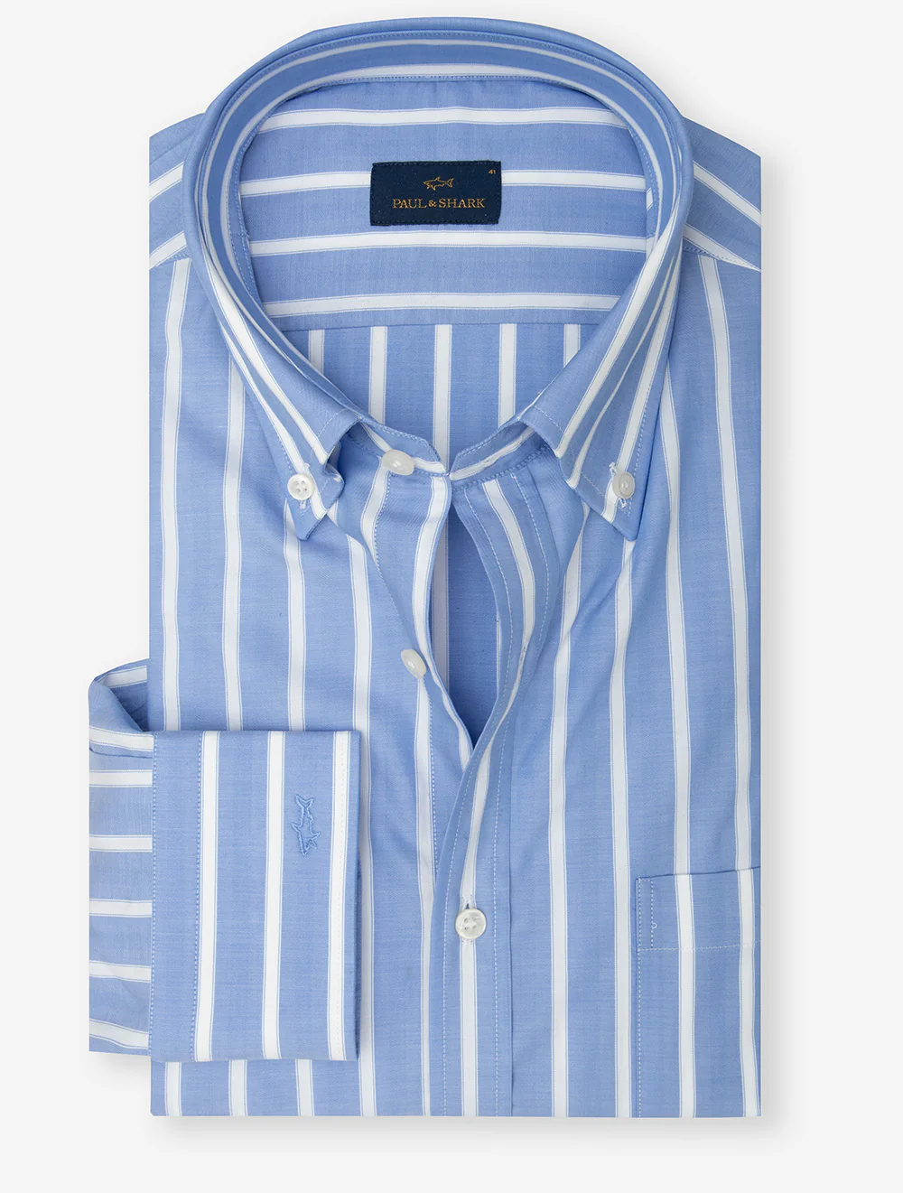 Bold Stripe Button-down Shirt Blue