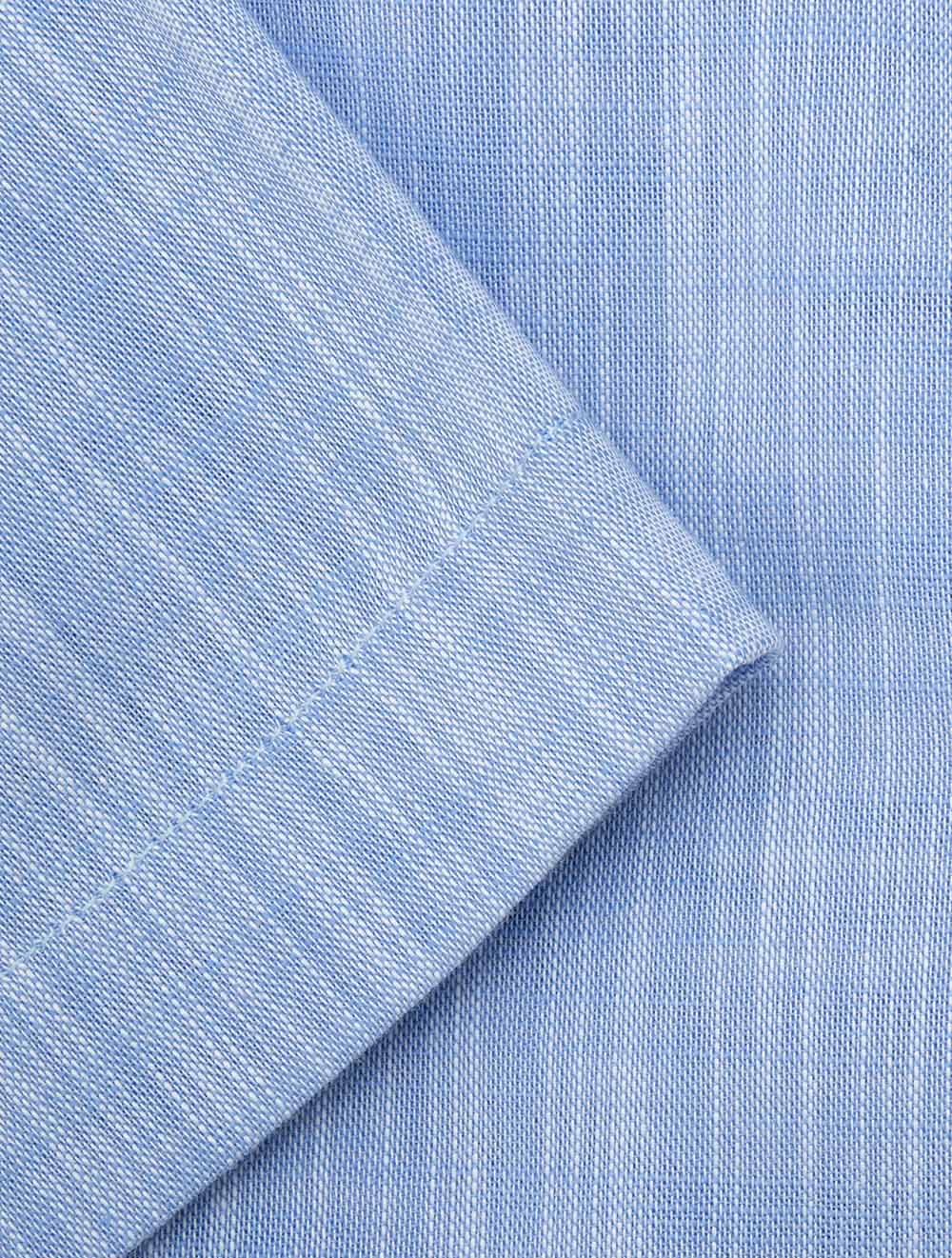 Cotton Short Sleeves Casual Shirt Blue - Image 4