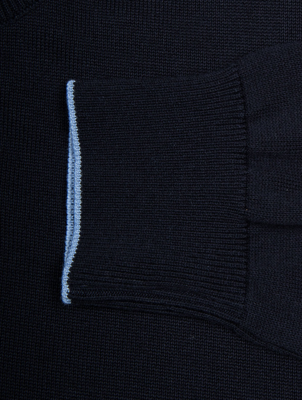 Cotton Cashmere Half Zip Sweater Navy - Image 6