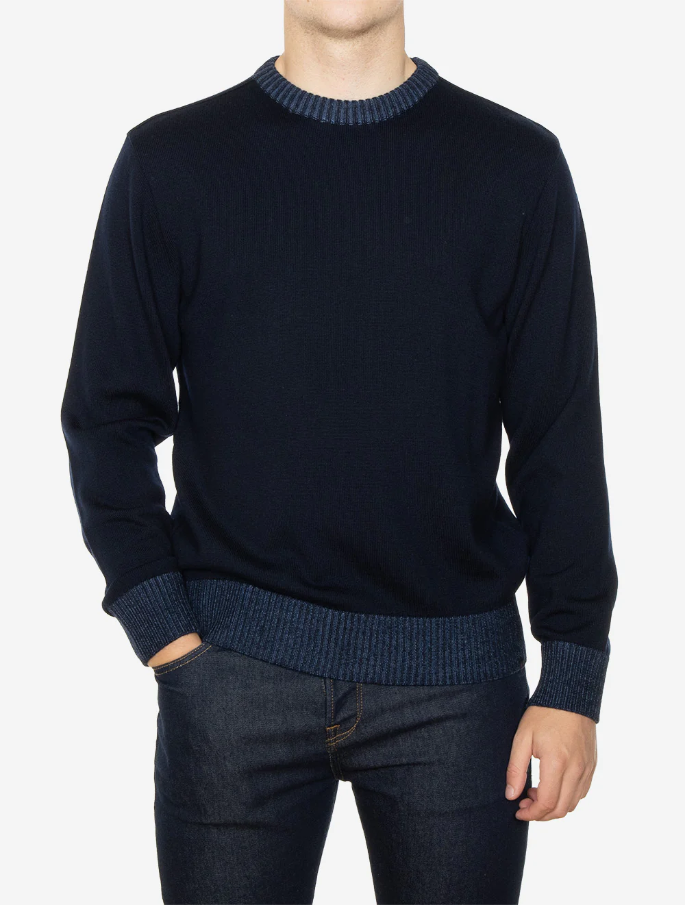 Crew Neck Sweater Navy - Image 2