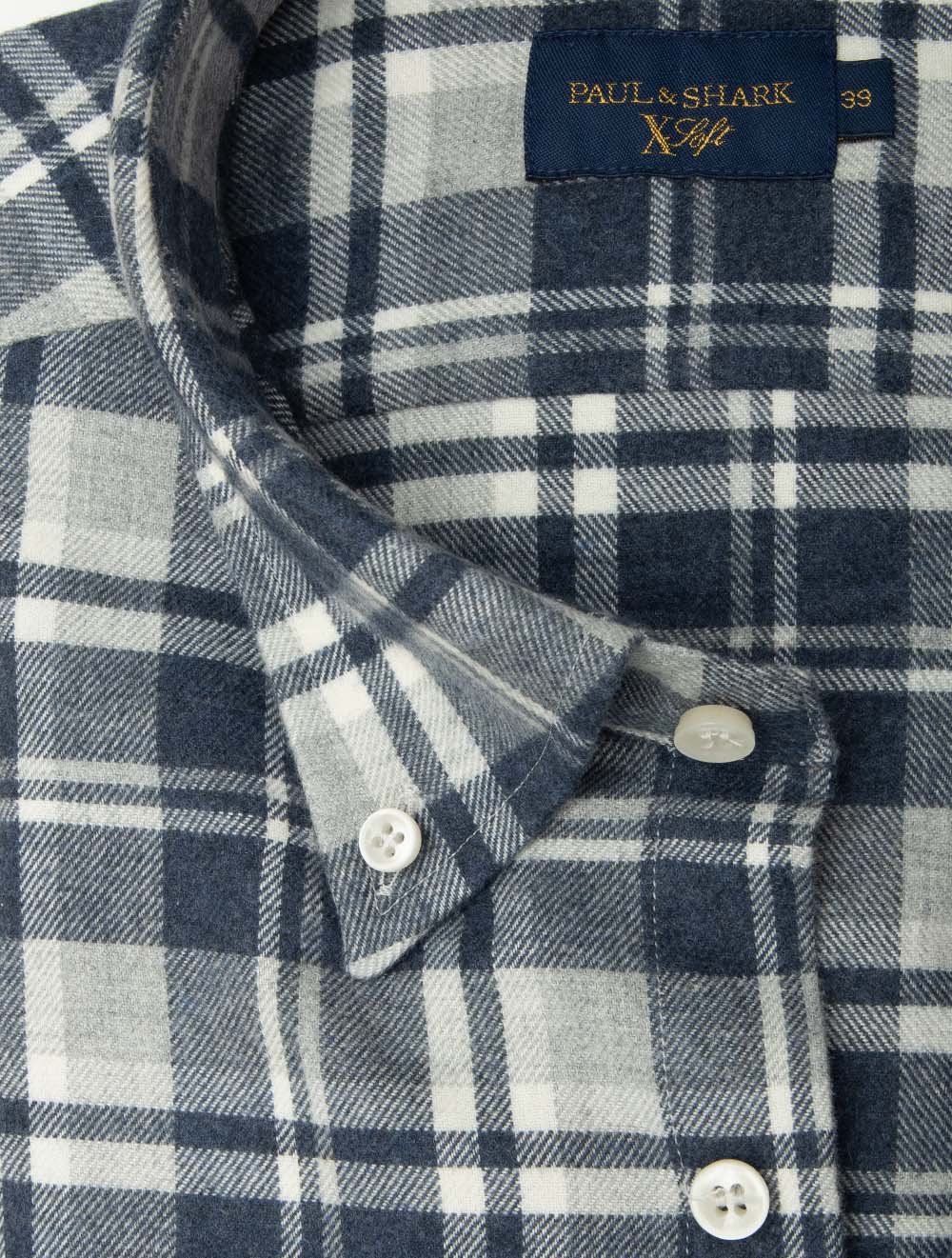 Flannel Check Shirt Navy - Image 2